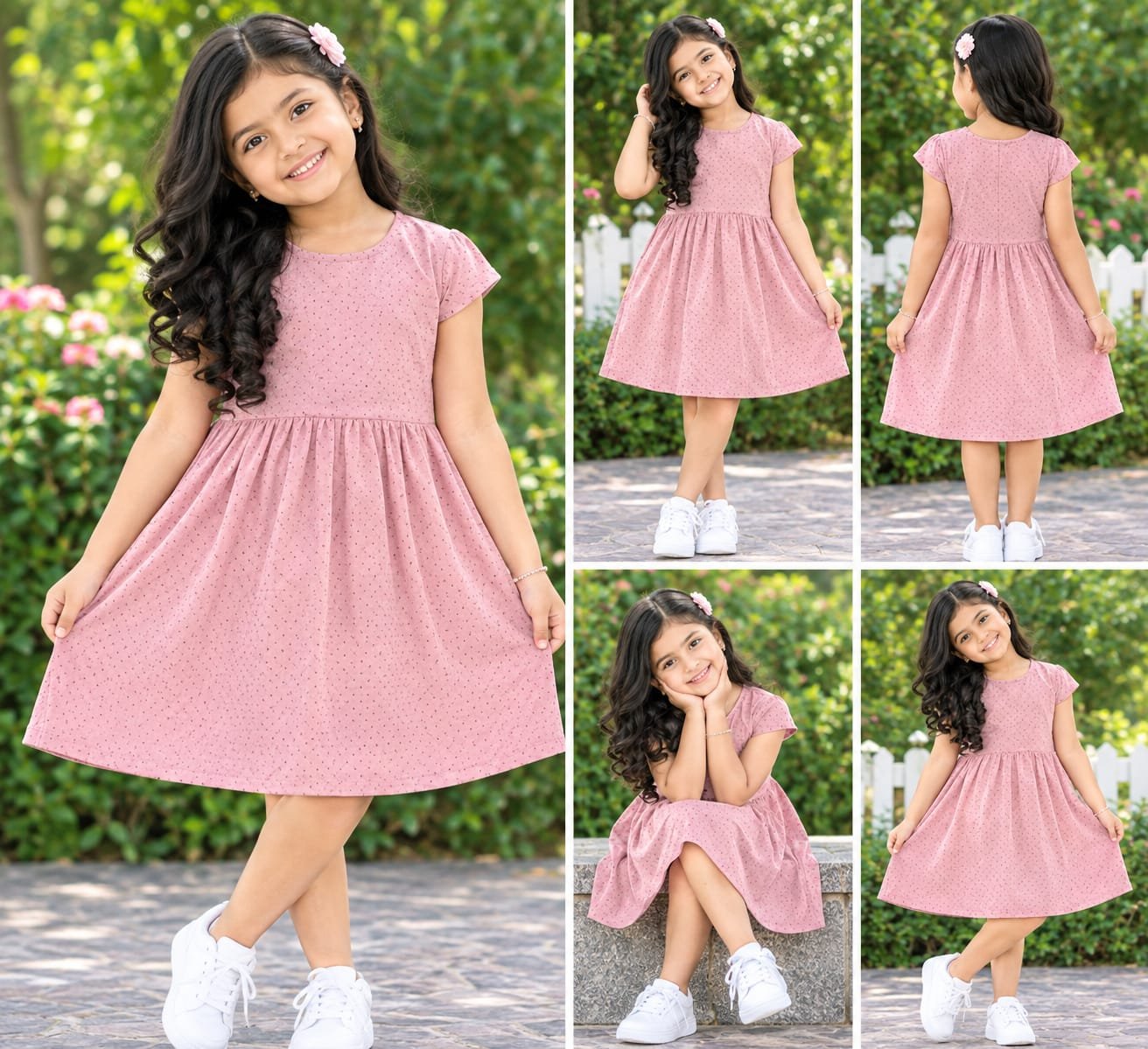 Girls printed frocks in Light pink